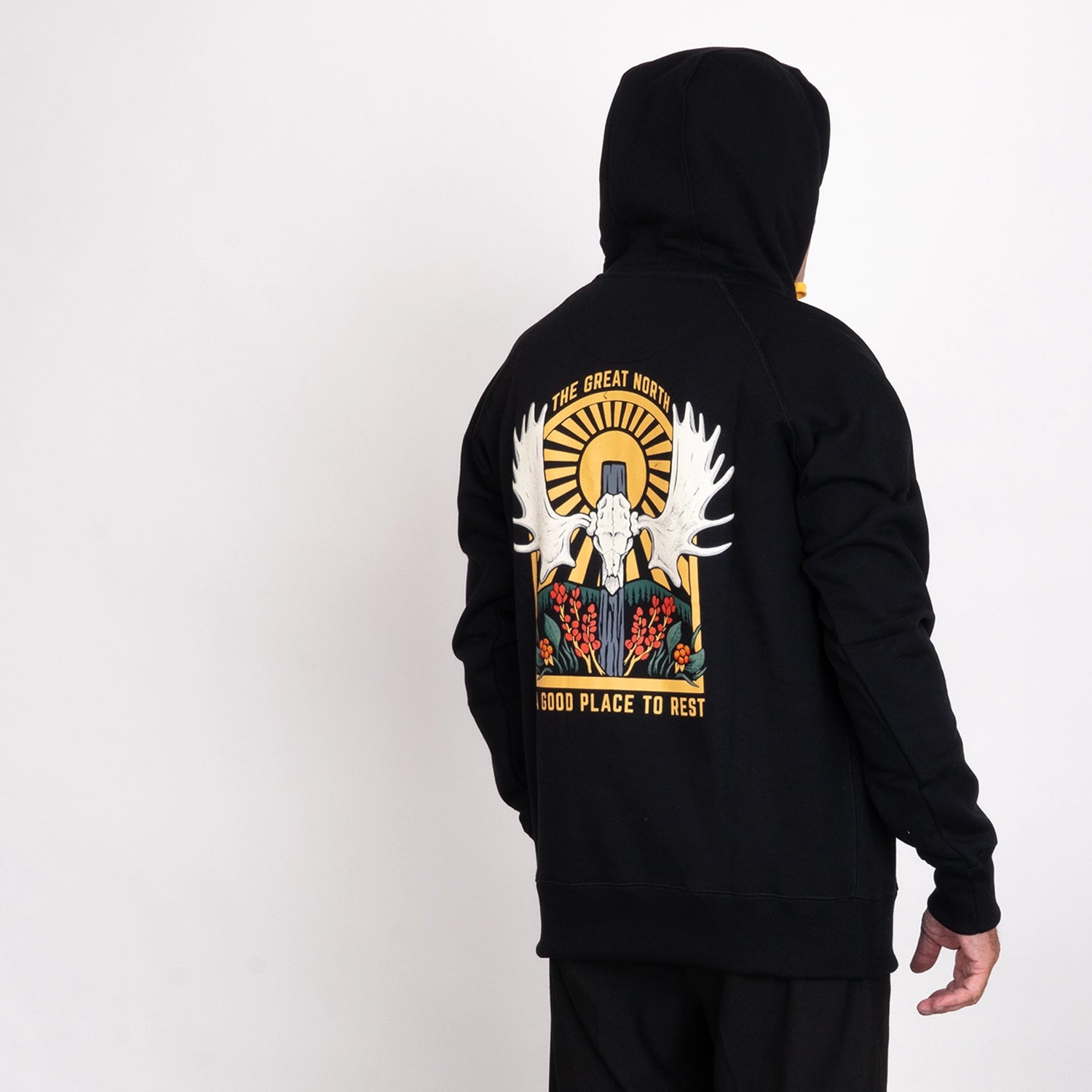 ÄLGHORN HOODIE - BLACK
