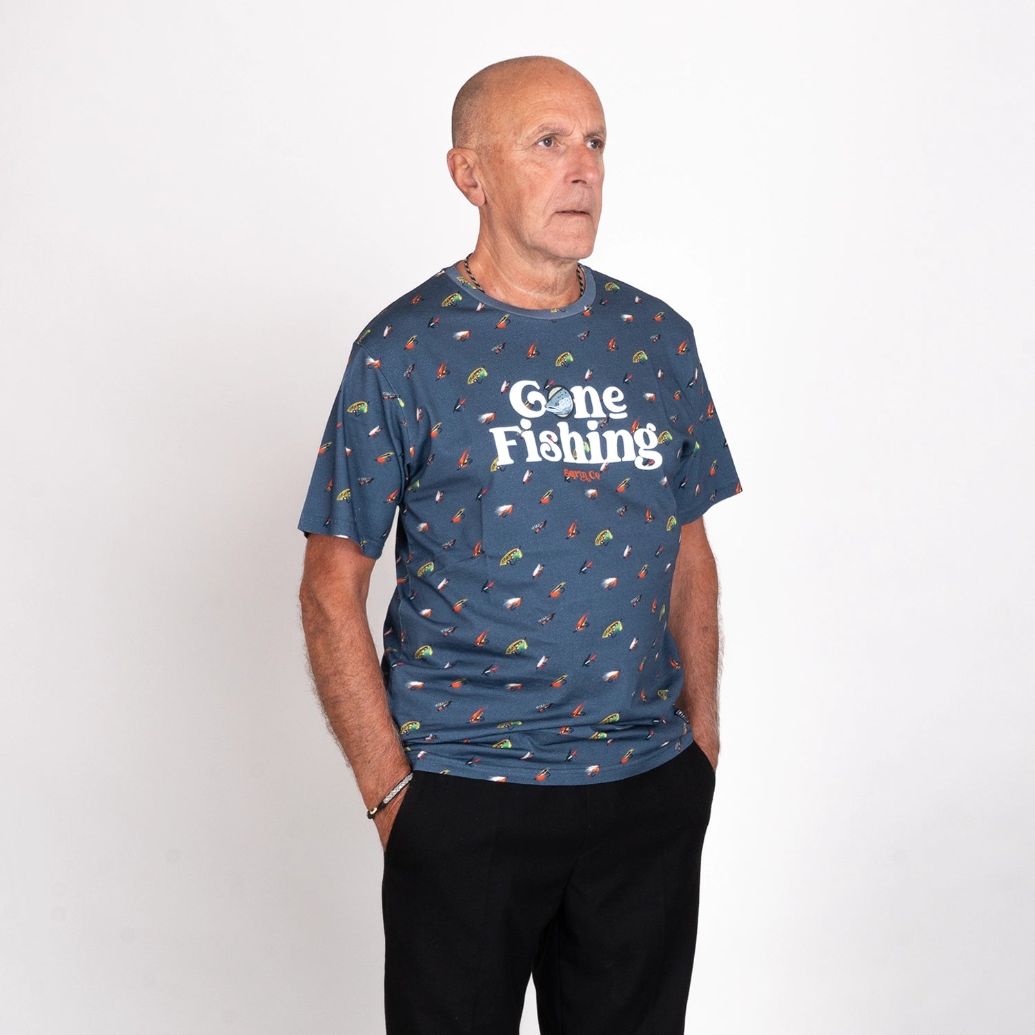 GONE FISHING T-SHIRT - LAXFLUGOR BLUE