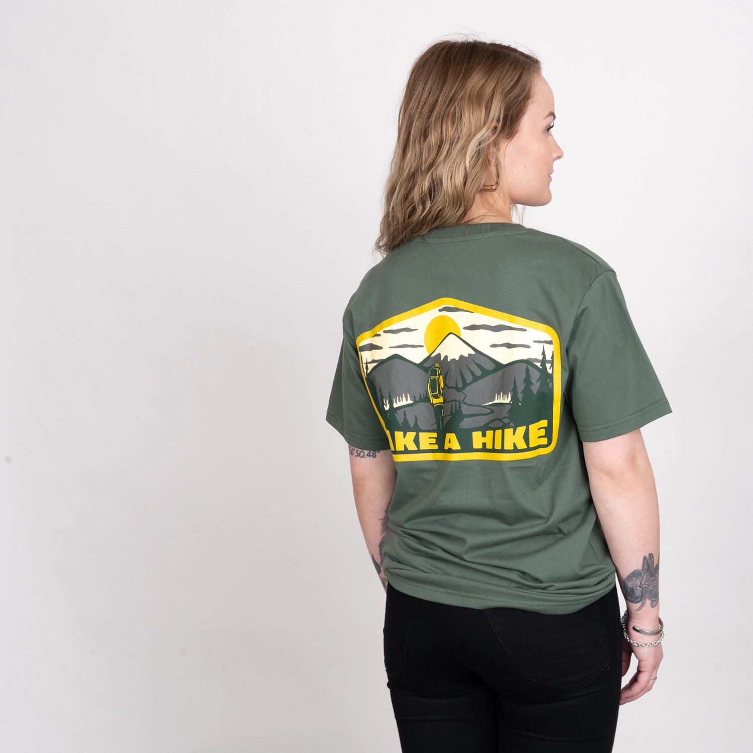 TAKE A HIKE T-SHIRT - STONE OLIVE