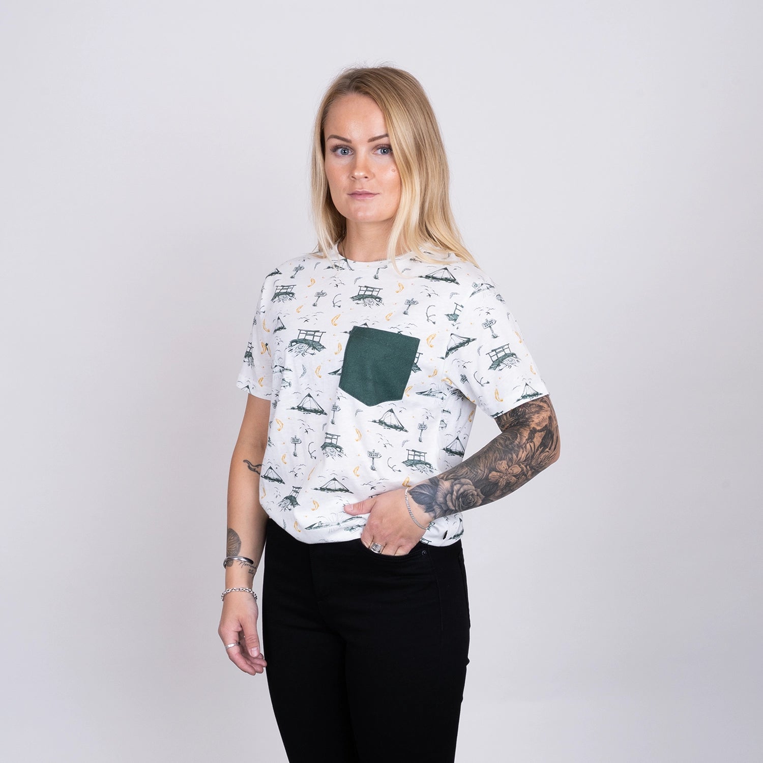 TRICKY TROUT T-SHIRT - NATURAL COTTON