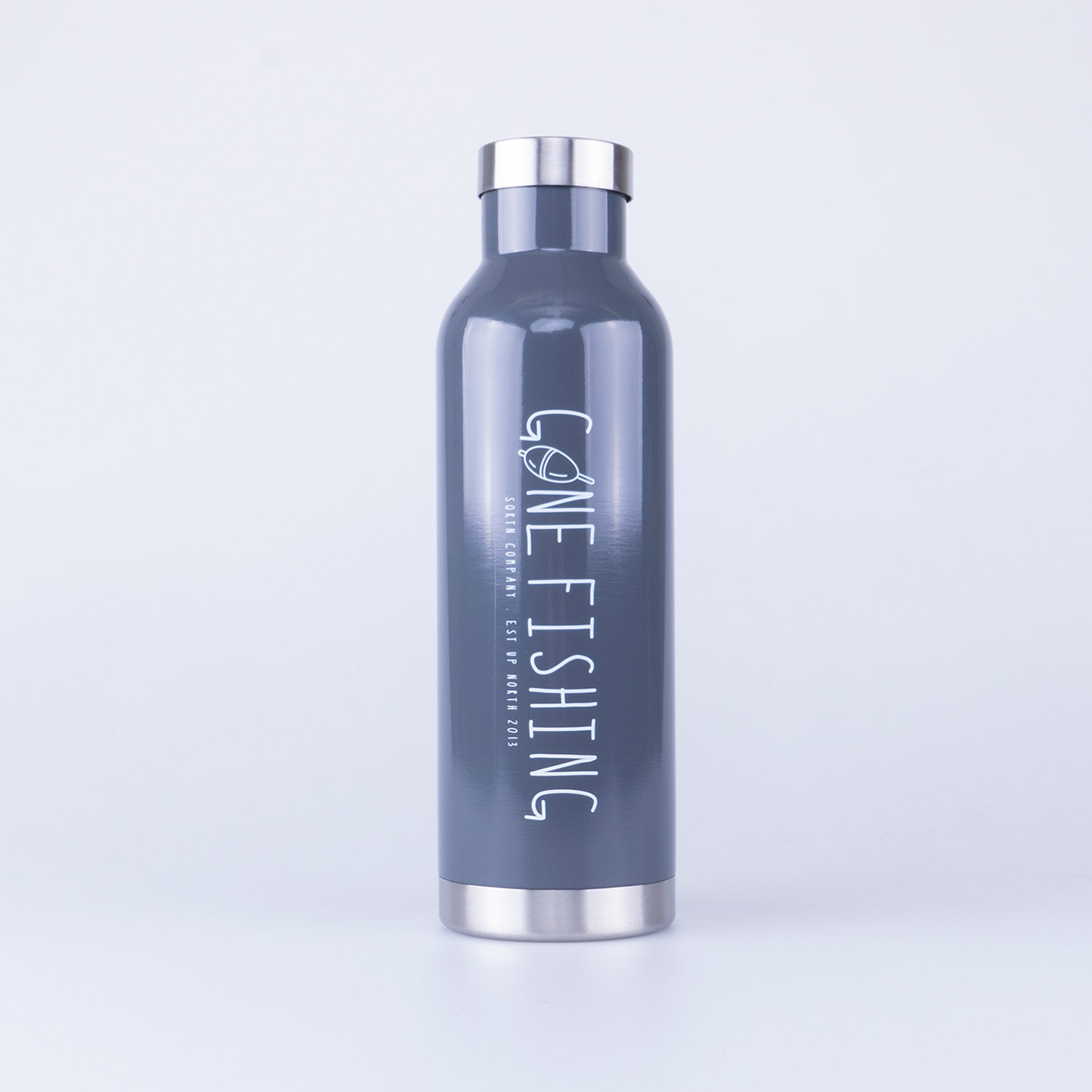 GONE FISHING TERMOS - CHARCOAL 600ML