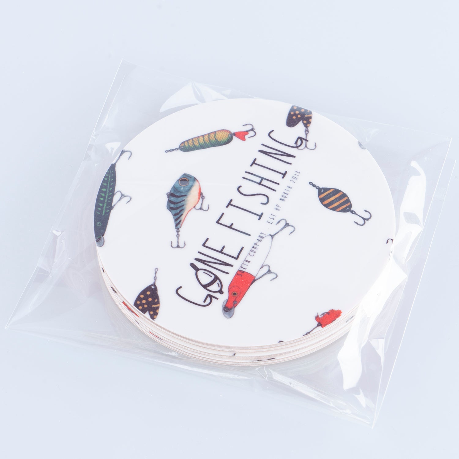 GONE FISHING UNDERLÄGG 4-PACK - LURE WHITE