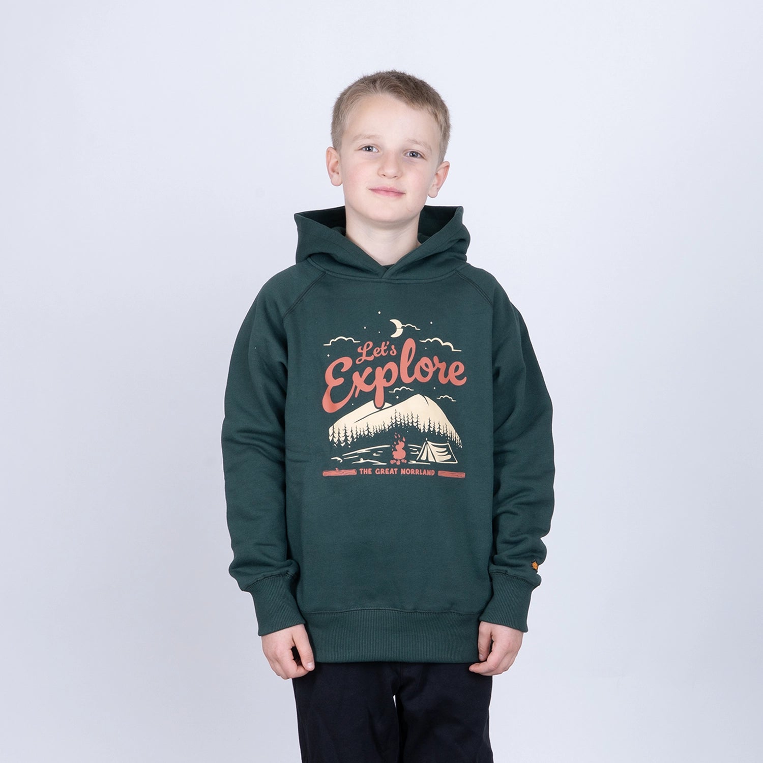 EXPLORE JUNIOR HOODIE - PINE GREEN
