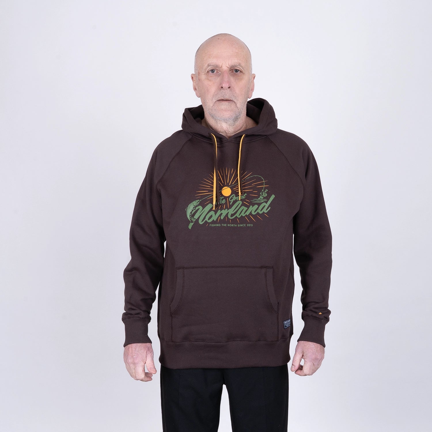 FISH ON HOODIE - JAVA BROWN