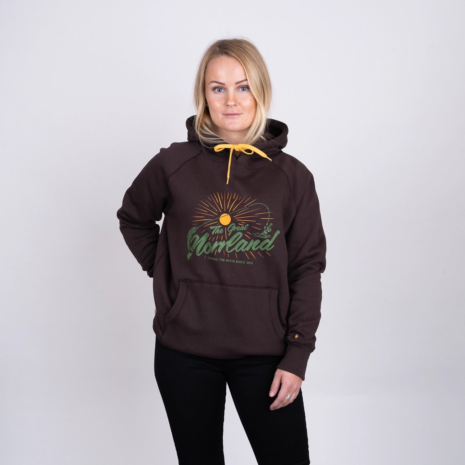 FISH ON HOODIE - JAVA BROWN