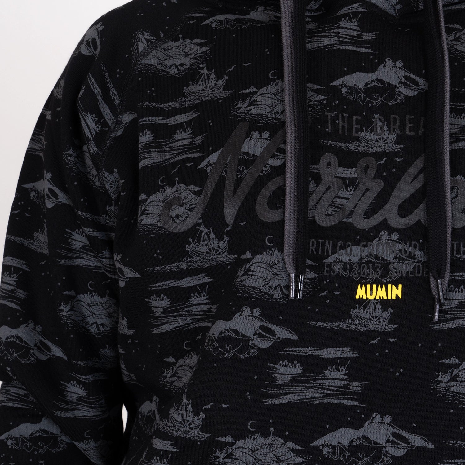 GREAT NORRLAND HOODIE - MOOMIN GREY/BLACK