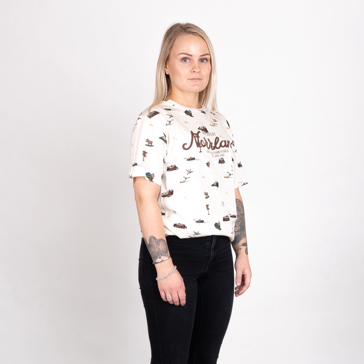 GREAT NORRLAND T-SHIRT - KARTA CREAM