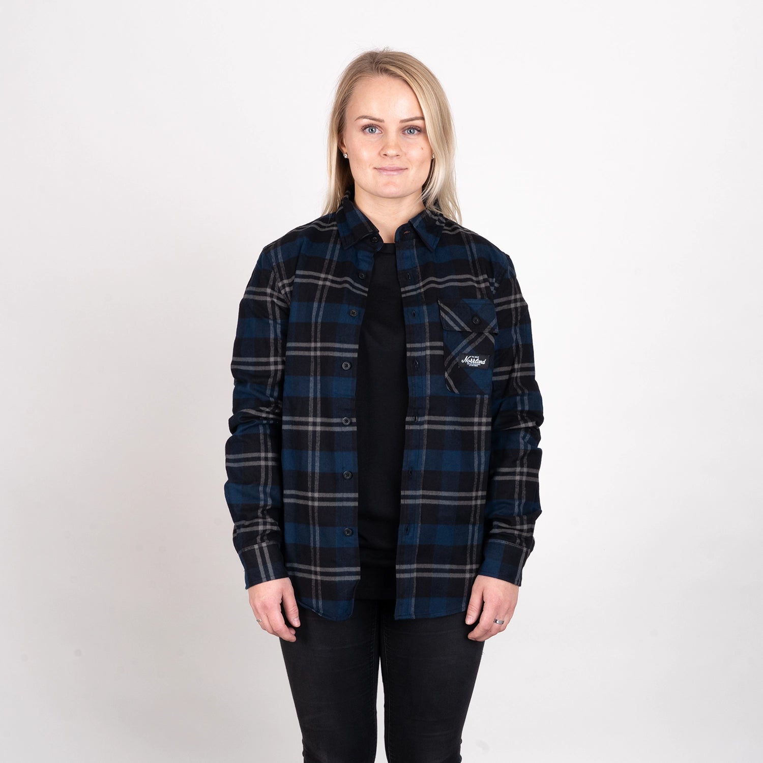 TGN PATCH FLANELL SHIRT - NAVY