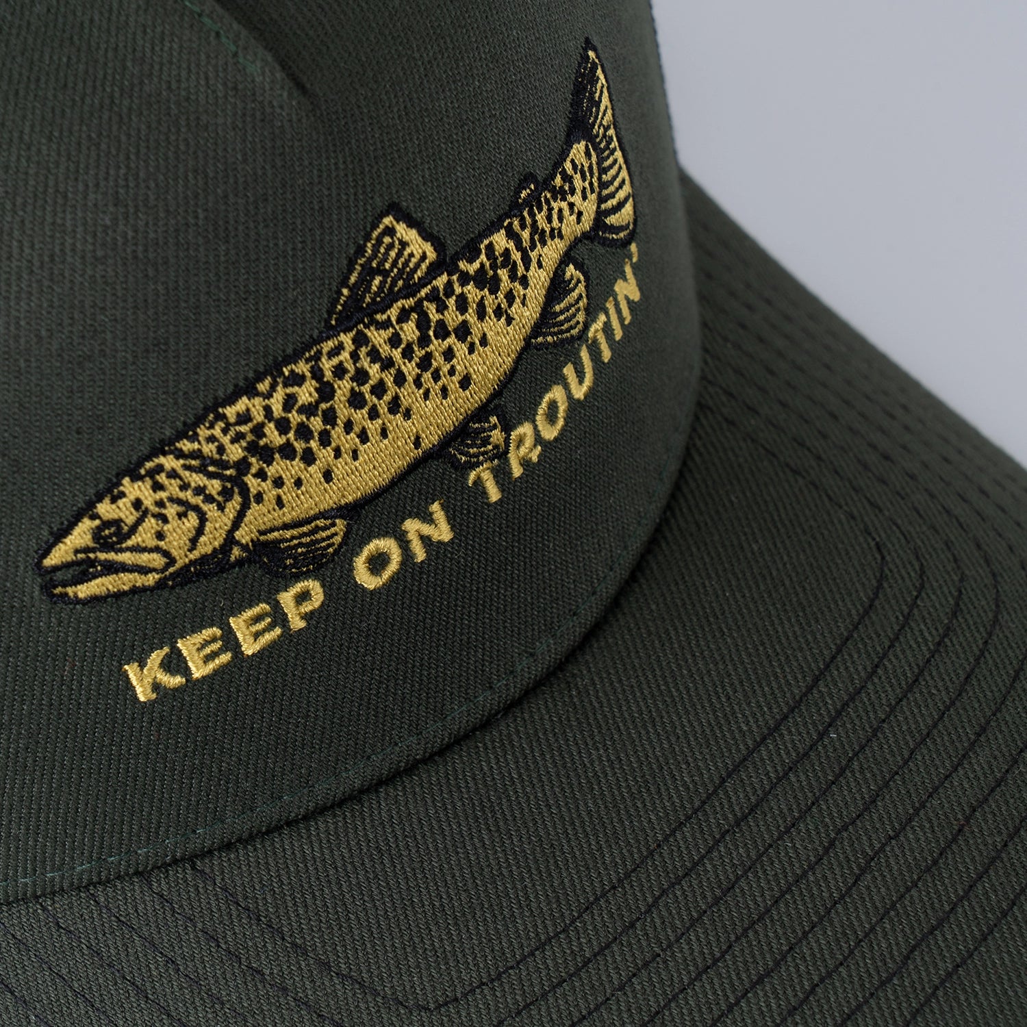 TROUTIN TRUCKER KEPS - HOOKED OLIVE