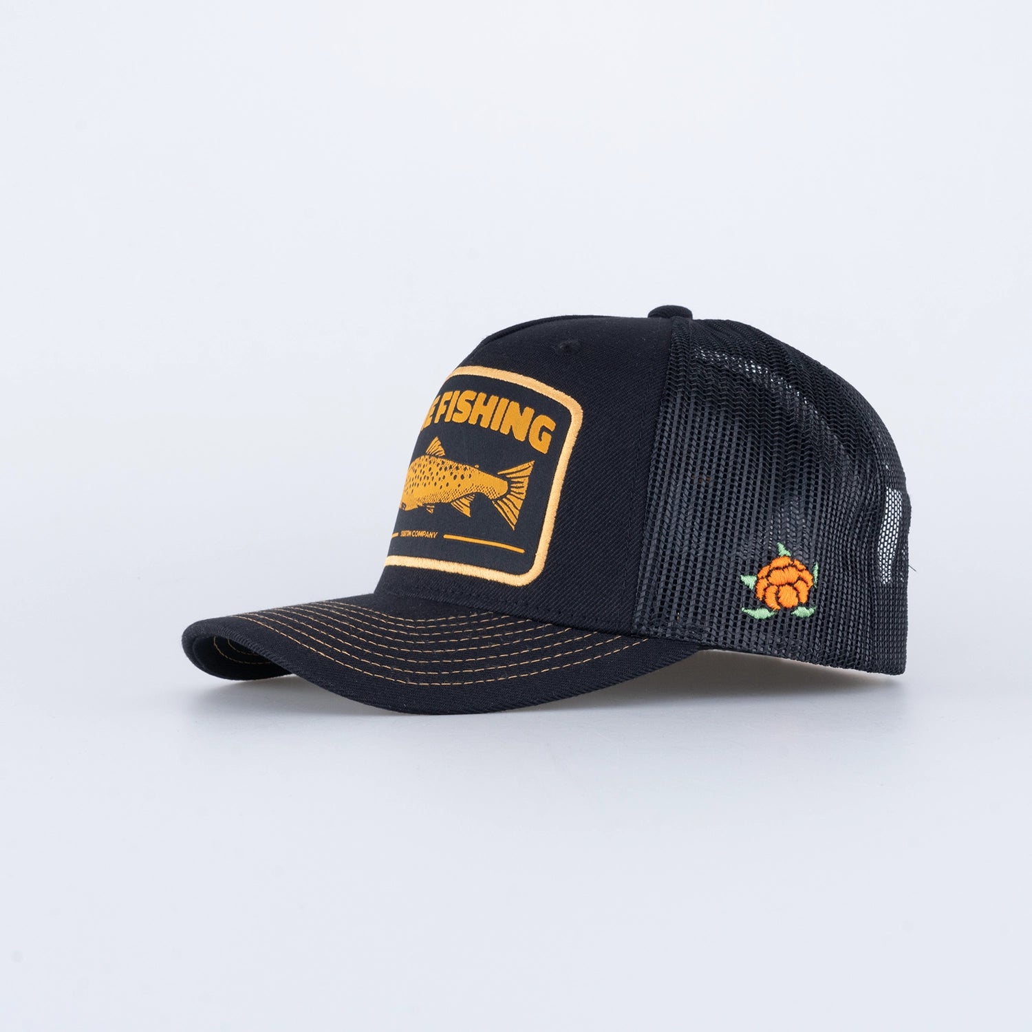 TROUT TRUCKER CAP - HOOKED BLACK